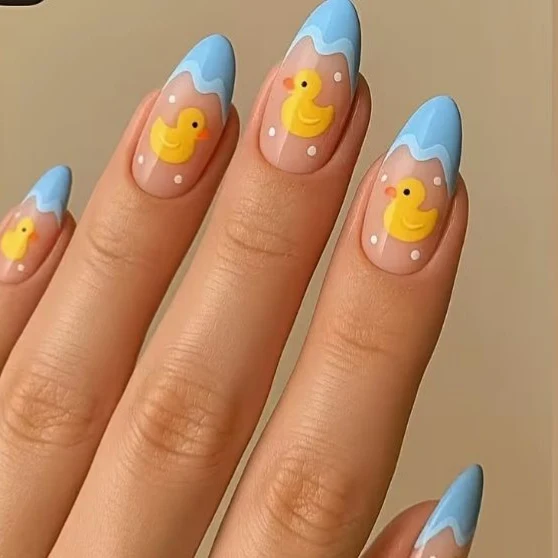 Verspielte Enten-Themen-Acryl-Nagelkunst-Verstärkungen Karnz