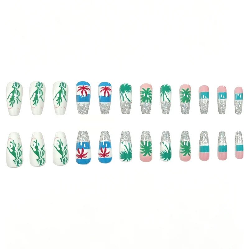 Tropisches Paradies Acryl Nagelkunst Karnz