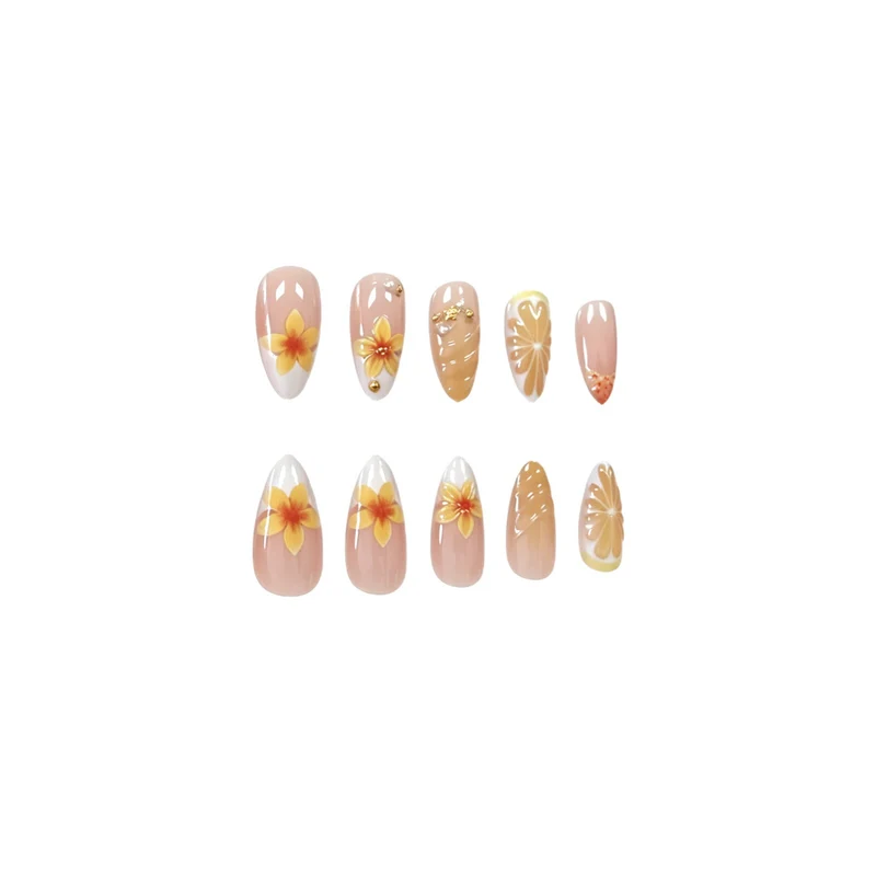 Tropische florale Acryl-Nagelverstärkungen Karnz