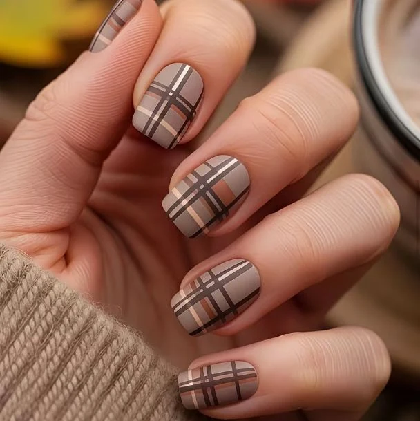 Trendiges Karomuster Nail Art Set Karnz