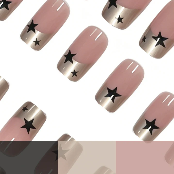 Stern-verzierte Nagelkunst-Verzierung Karnz