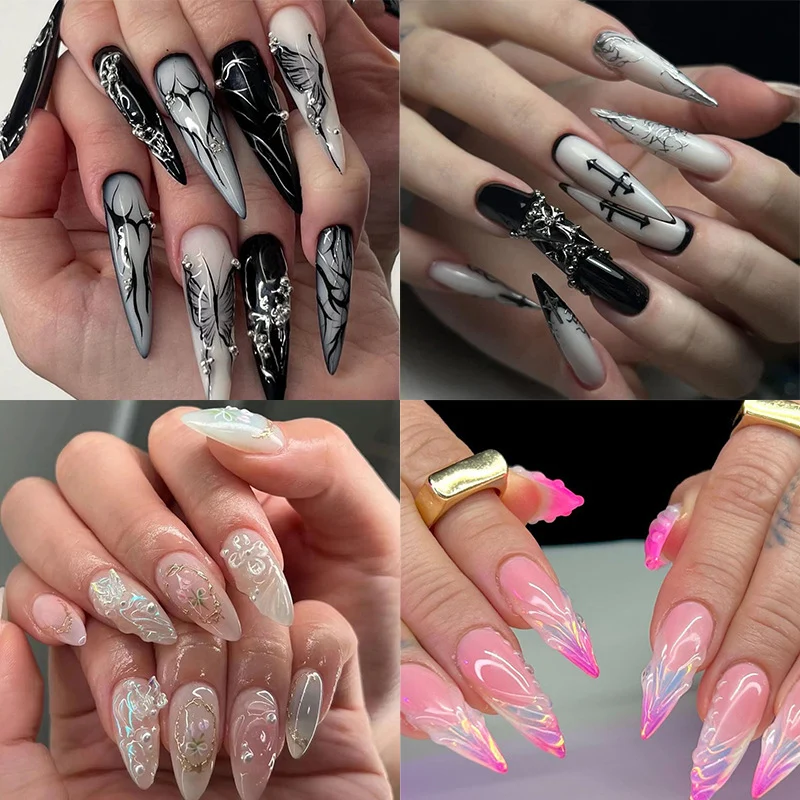 Premium Langanhaltende Stiletto Nagelverlängerungen Karnz