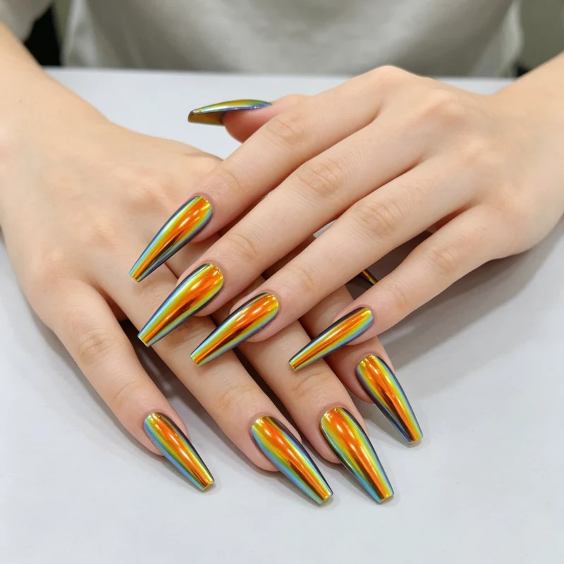 Premium langanhaltende Regenbogen-Nagelkunstverlängerungen Karnz