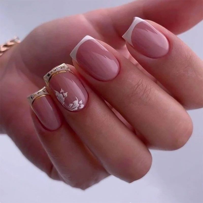 Premium Elegante Französische Spitze Acryl Nagelverstärkungen Karnz