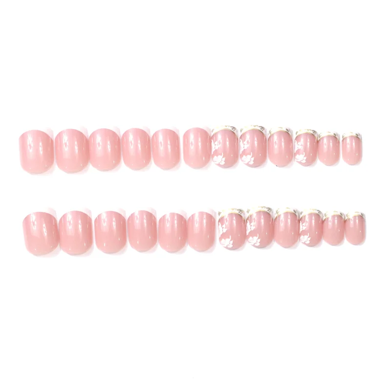 Premium Elegante Französische Spitze Acryl Nagelverstärkungen Karnz