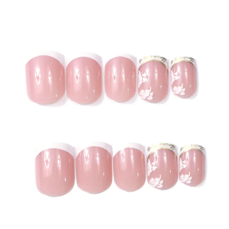 Premium Elegante Französische Spitze Acryl Nagelverstärkungen Karnz