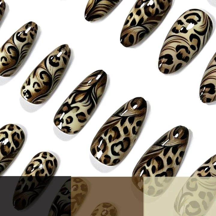 Premium Künstlerische Leopard Druck Nagel Verbesserungen Karnz