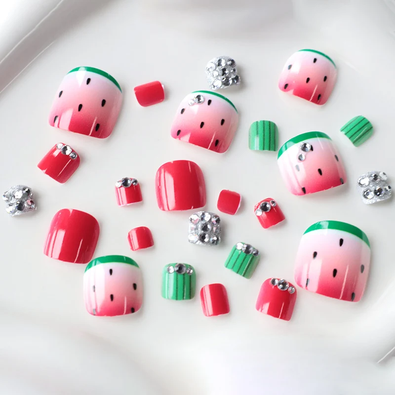 Verspielt Wassermelonen-Themen Nagelkunst Karnz