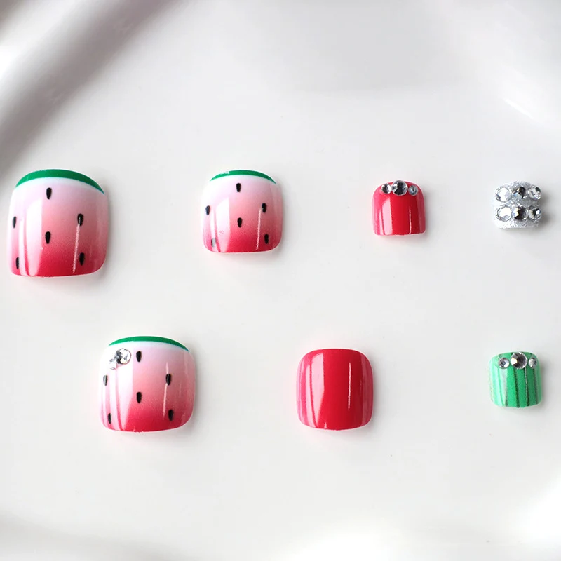 Verspielt Wassermelonen-Themen Nagelkunst Karnz