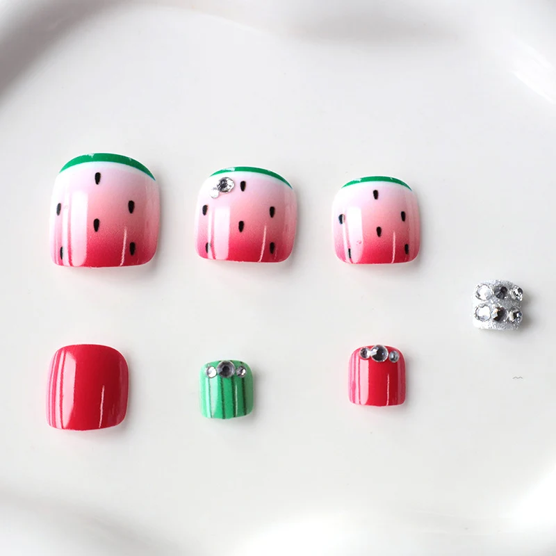 Verspielt Wassermelonen-Themen Nagelkunst Karnz