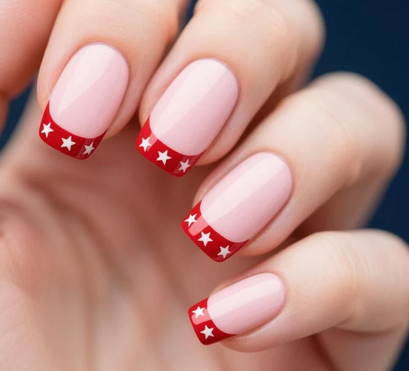 Patriotisches Glitzer-Gel-Nagelkunst Karnz
