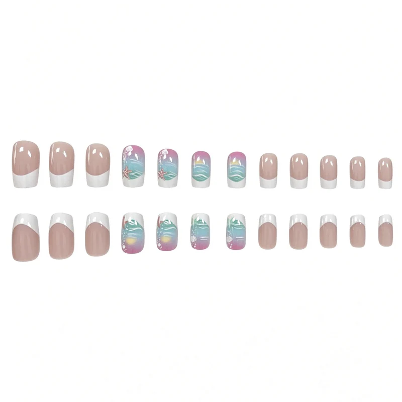 Ozean-Themen Press-On Nagelkunst Karnz