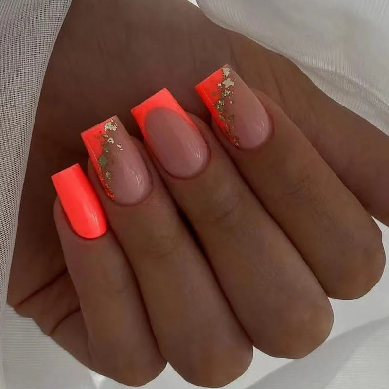 Neon Quadratische Acrylnagelverlängerungen Karnz