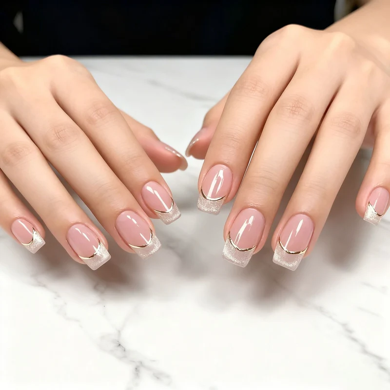 Moderne Dip-Pulver Nagelkunst Karnz