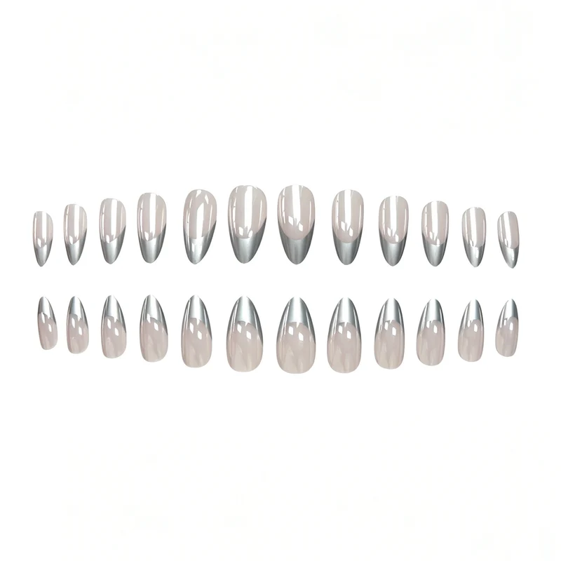 Metallic French Tip Nagelverstärkungen Karnz