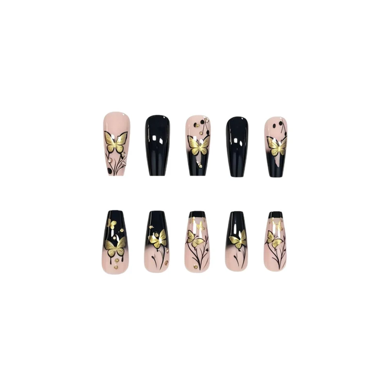 Luxuriöse Schmetterlings-Themen Acryl-Nagelverlängerungen Karnz