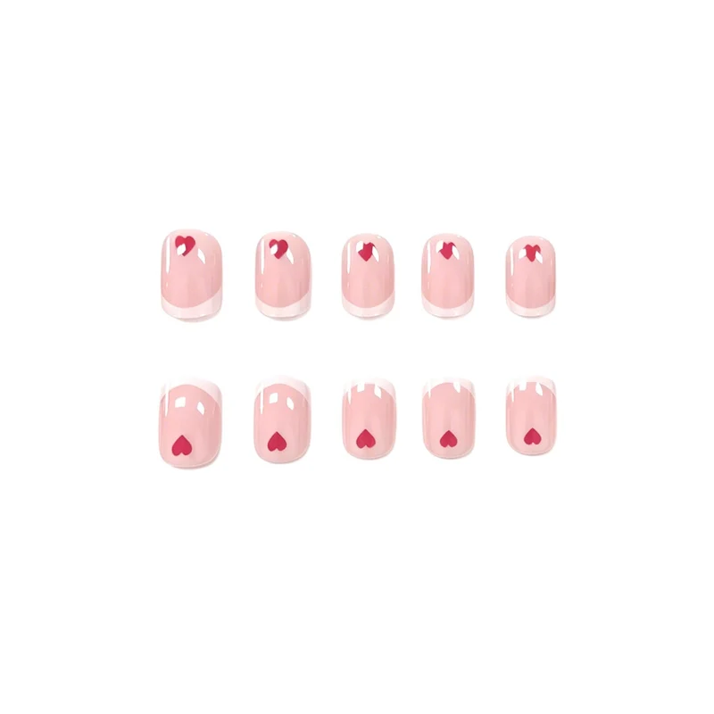 Love-Embellished French Tip Nail Design Karnz