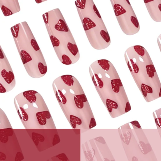 Herz-Themen Nagelkunst Karnz