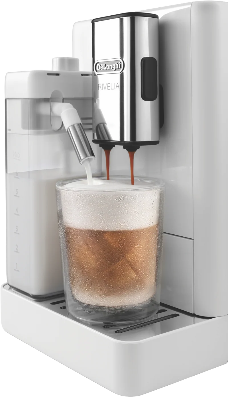 DeLonghi Rivelia Fully Automatic Coffee Machine Arctic White