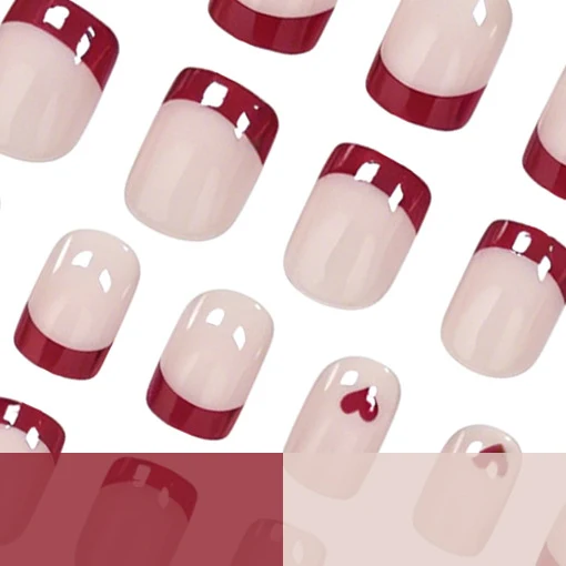 Herz-Themen Französisch Spitzen Nagelkunst Karnz