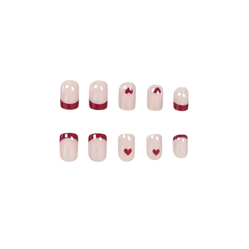 Herz-Themen Französisch Spitzen Nagelkunst Karnz