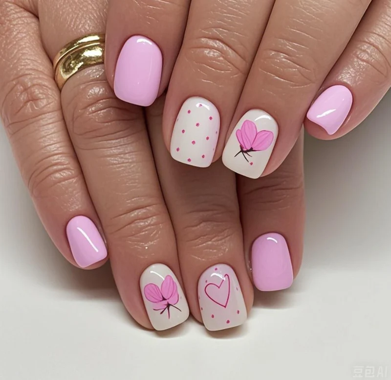 Herz-verzierte Nagelkunst-Design Karnz