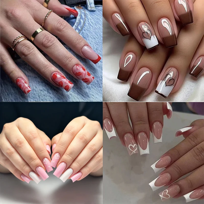Herz-verzierte Gradient-Nagelkunst-Design Karnz