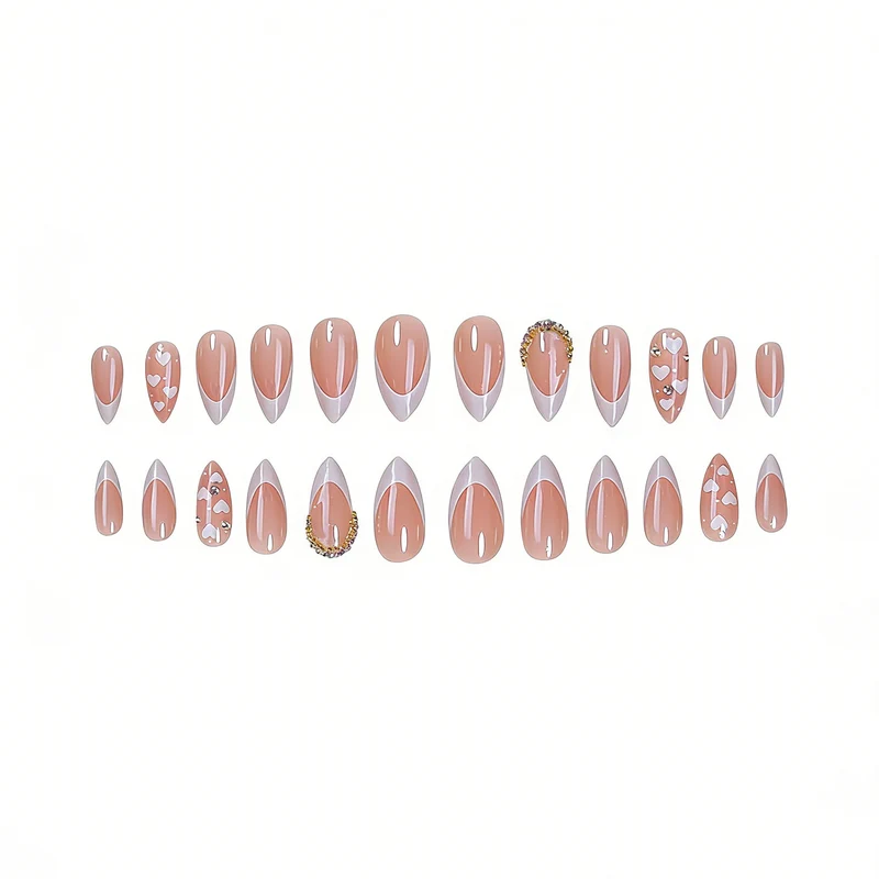Herz-verzierte Gel-Nagelkunst-Set Karnz