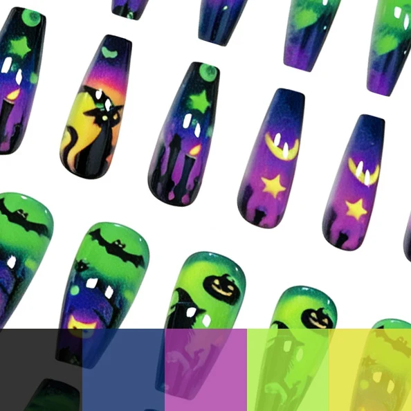 Halloween-Themen Leuchtende Nail Art Karnz