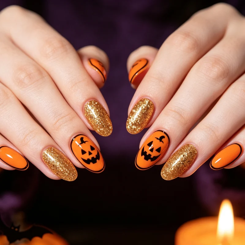Halloween-Themen Glitzer-Nagelkunst Set Karnz