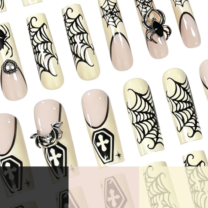 Gothic Halloween-inspirierte Nagelkunst-Erweiterungen Karnz