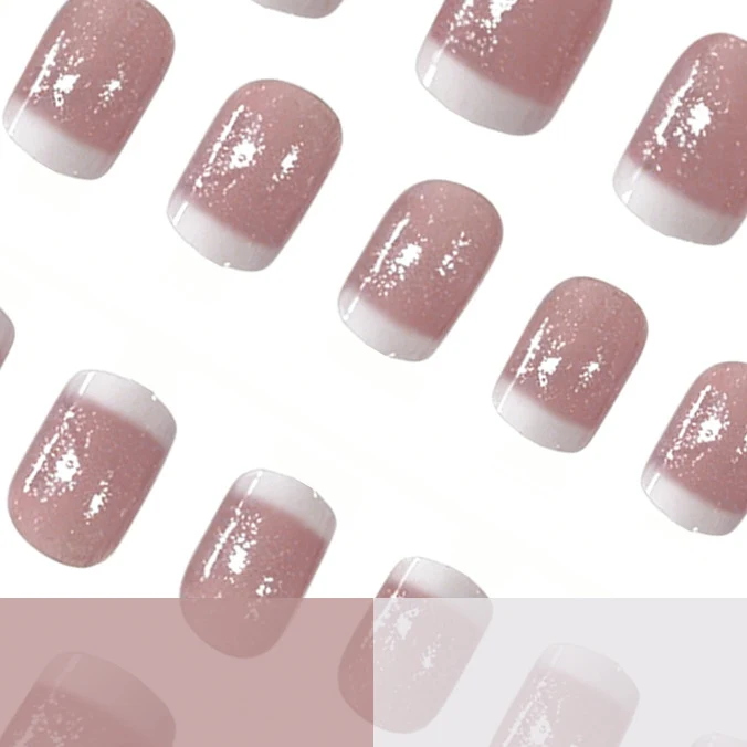 Glitzernde Französische Spitze Nagelkunst Karnz
