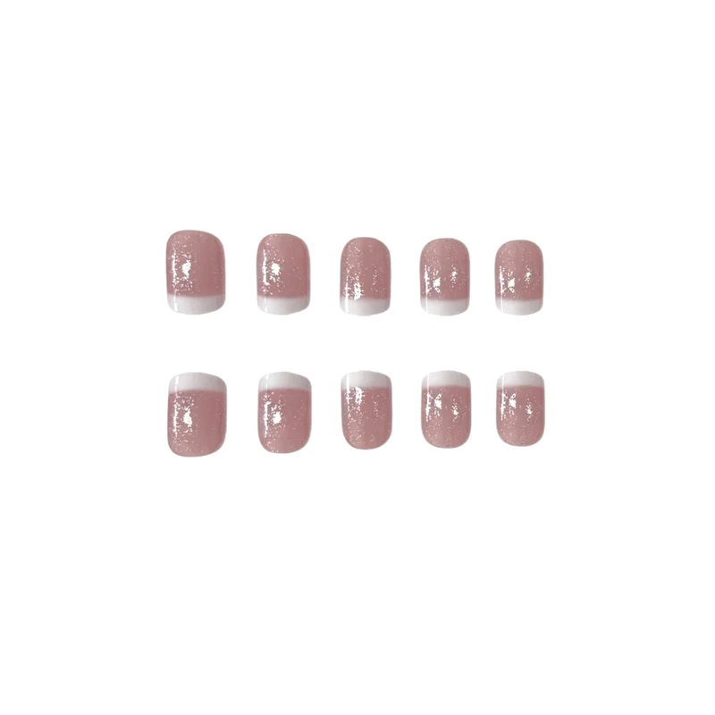 Glitzernde Französische Spitze Nagelkunst Karnz