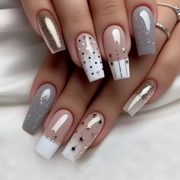 Glamouröse Sternen Nagelkunst Verbesserungen Karnz