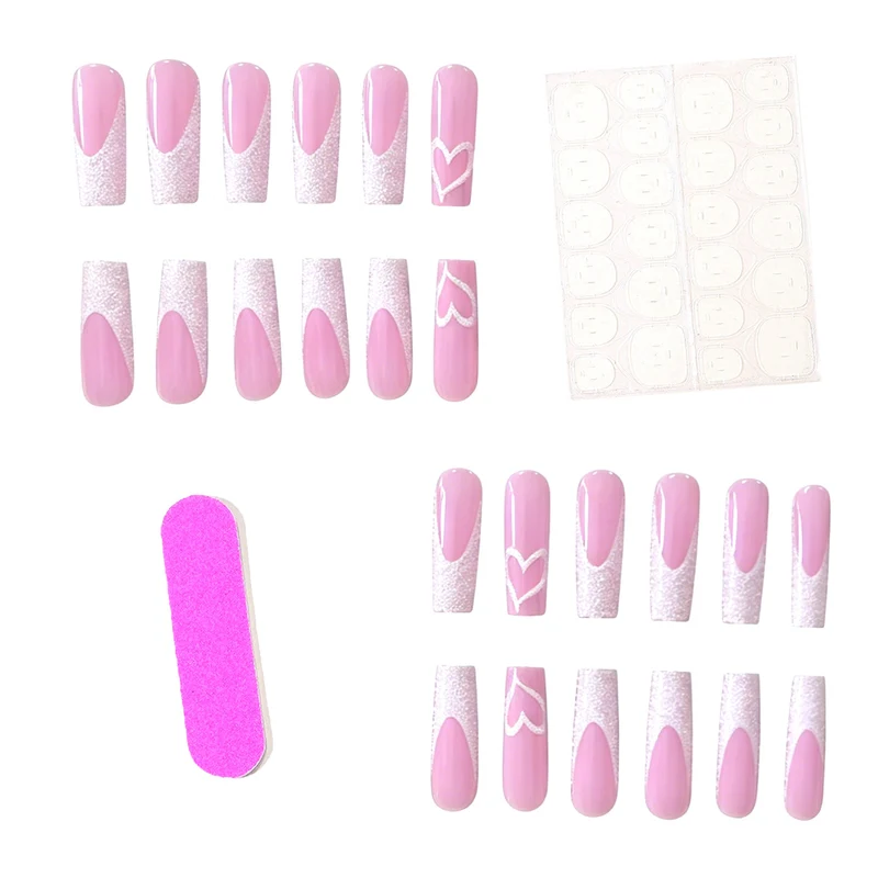 Glamourös Herz Design Acryl Nagelverlängerungen Karnz