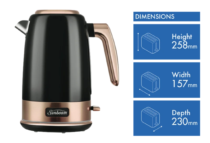 Sunbeam 1.7 Litre New York Collection Jug Kettle Black Bronze
