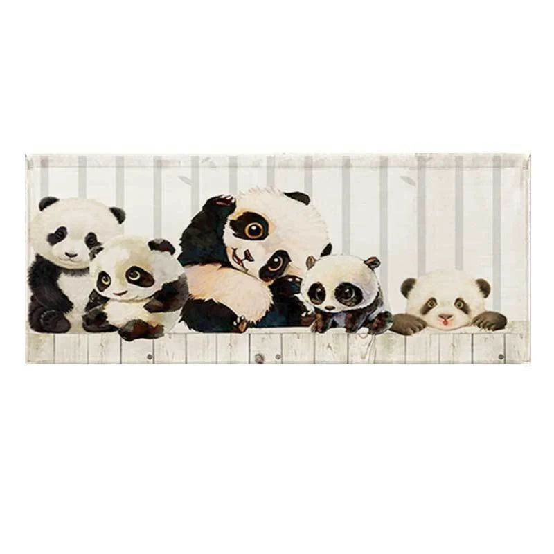 Illustrierte Panda-Familie Leinwand Wandkunst für das Kinderzimmer