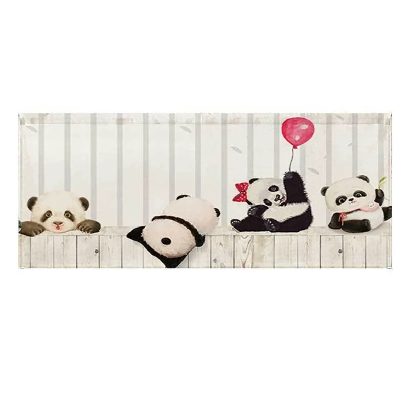 Illustrierte Panda-Familie Leinwand Wandkunst für das Kinderzimmer