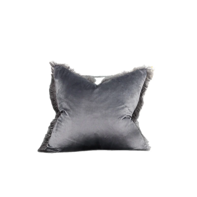 Fringed-Kante Quadrat und Lendenkissen Set
