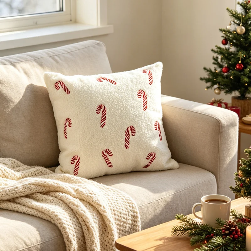 Festlicher getufteter Chenille Merry Christmas Nackenstützkissen