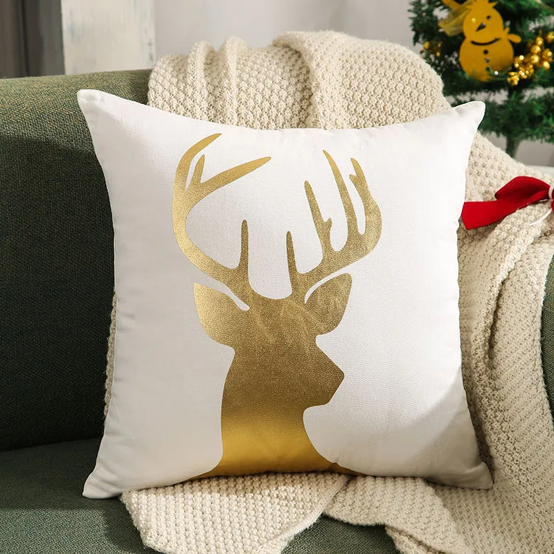 Dekoratives Weihnachts-Wurfkissen mit Hirschsilhouette
