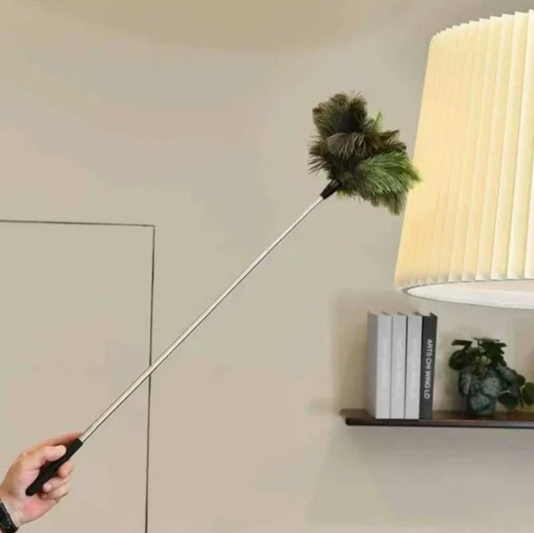 Ausziehbarer Straußenfeder-Staubwedel, 120 cm