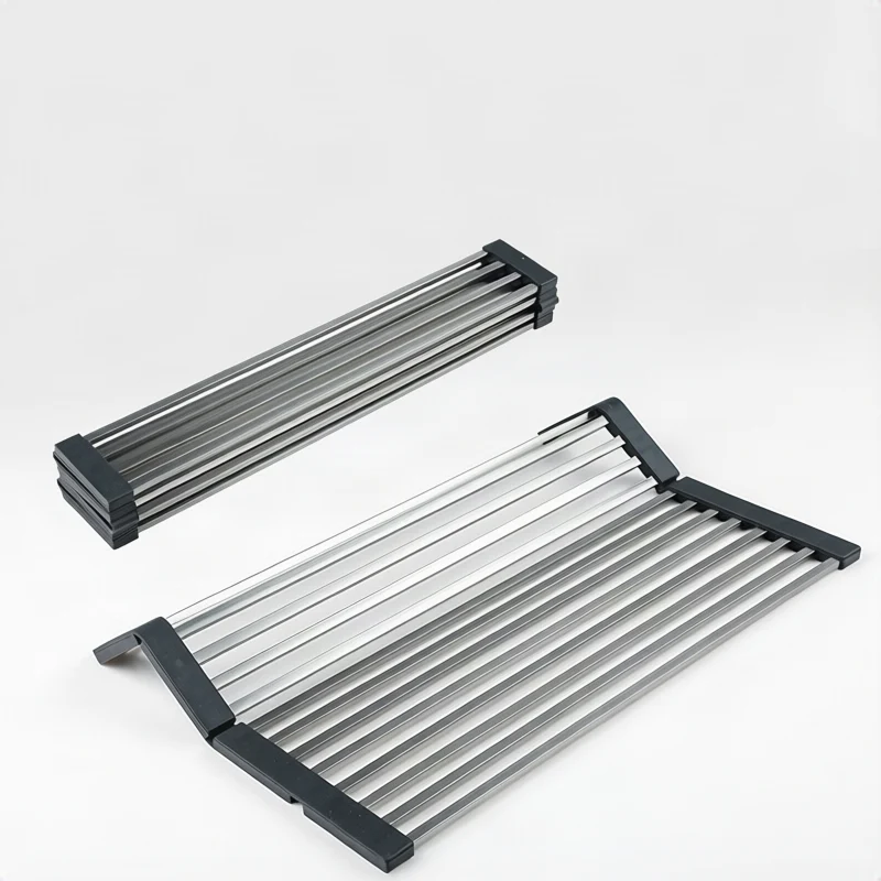Edelstahl-Spülbeckenablage mit Rollrost