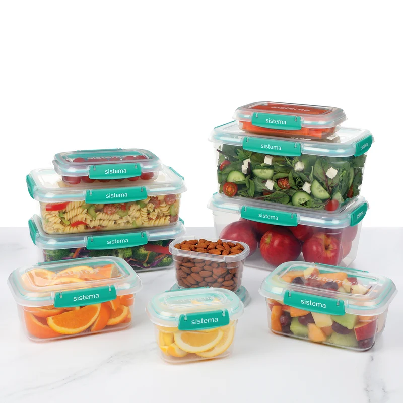 Sistema 10 Pack Klip It Plus Minty Teal Food Storage Containers