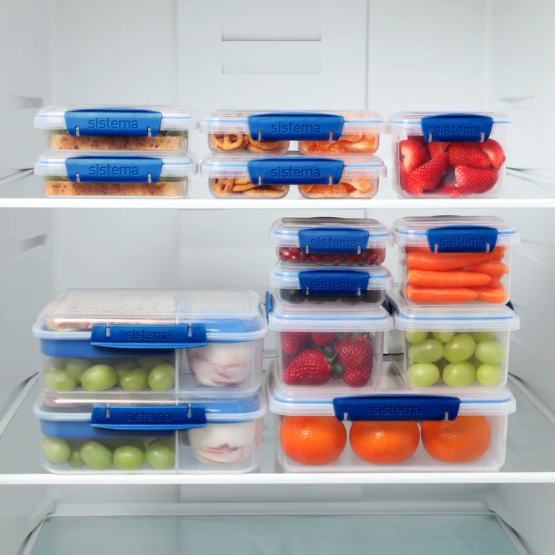 Sistema 32 Piece Set Klip It Ocean Blue Food Storage Containers (13 Container Set)