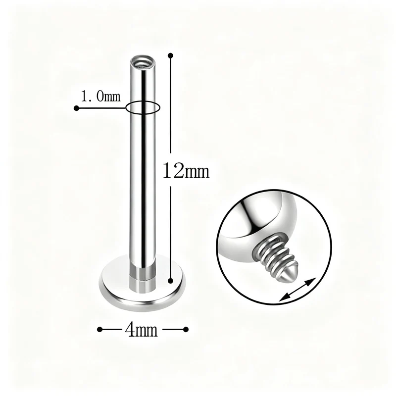 Titan-Piercingstab mit Innengewinde