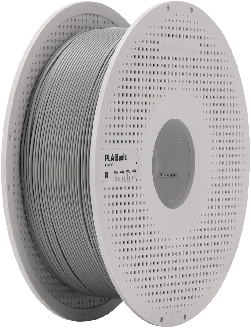 Bambu Lab Filament PLA Basic for 3D Printer with Spool - Grey 1KG