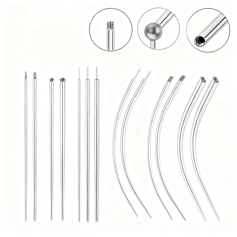 Titan-Piercingstab, flache Basis, Innengewinde