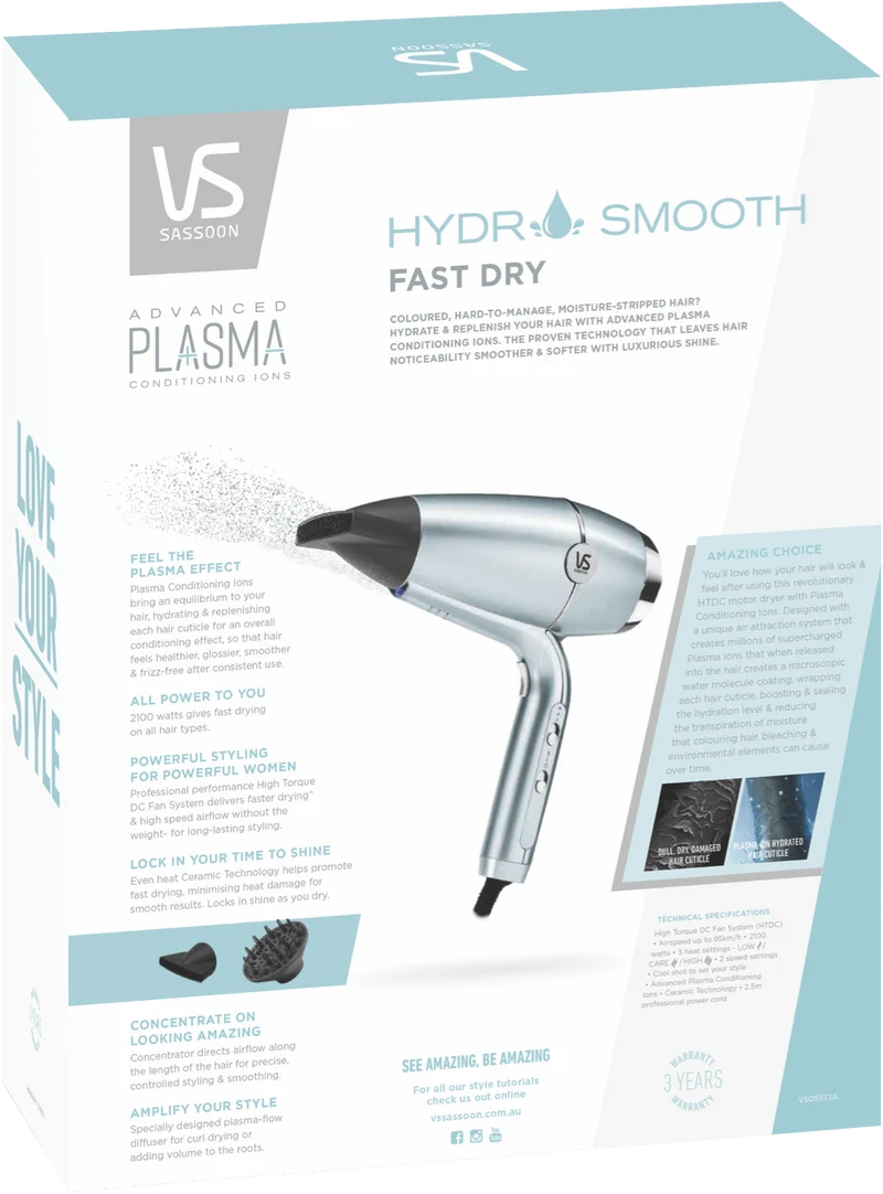 VS Sassoon Hydro Smooth Fast Dry Hairdryer