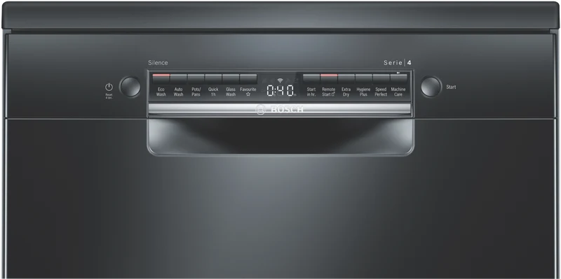 Bosch Series 4 Freestanding Dishwasher Black Inox